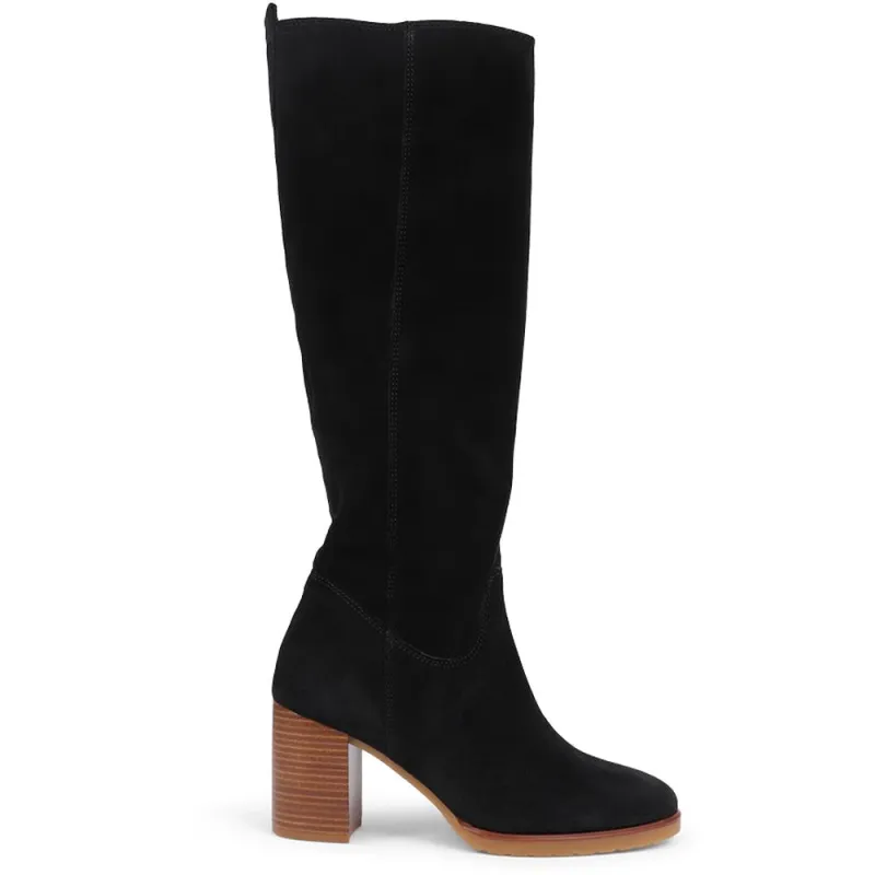 Iona Slouch Suede Knee Boots - IONA / 319 234 - Black Suede sold by Jones Bootmaker