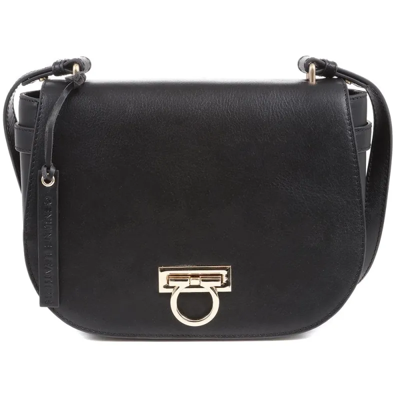 Leather Saddle Bag - VESPER / 323 895 - Black sold by Jones Bootmaker