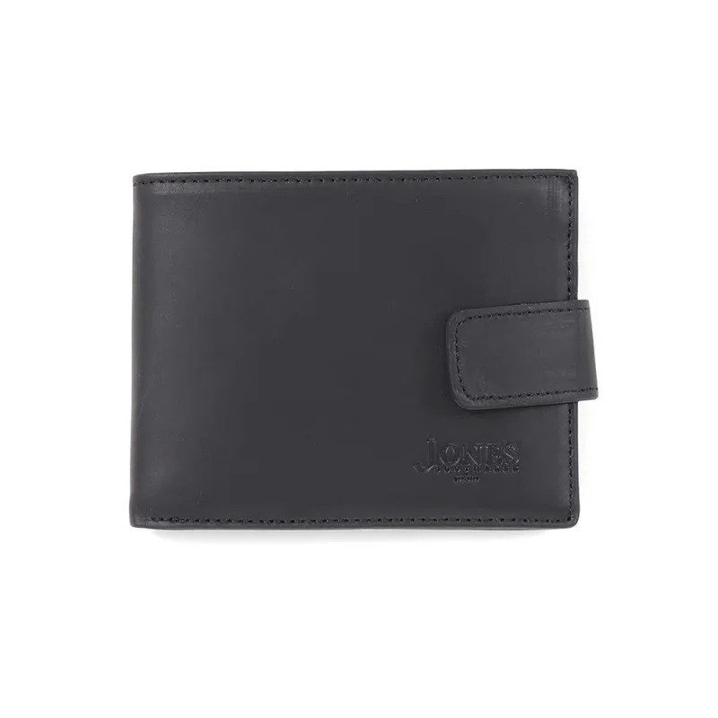Leather Fold Over Wallet - WALLET3 / 323 794 - Black sold by Jones Bootmaker