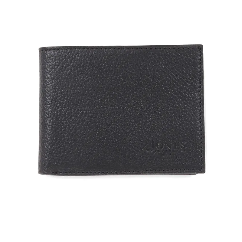 Leather Fold Over Wallet - WALLET1 / 323 792 - Black sold by Jones Bootmaker