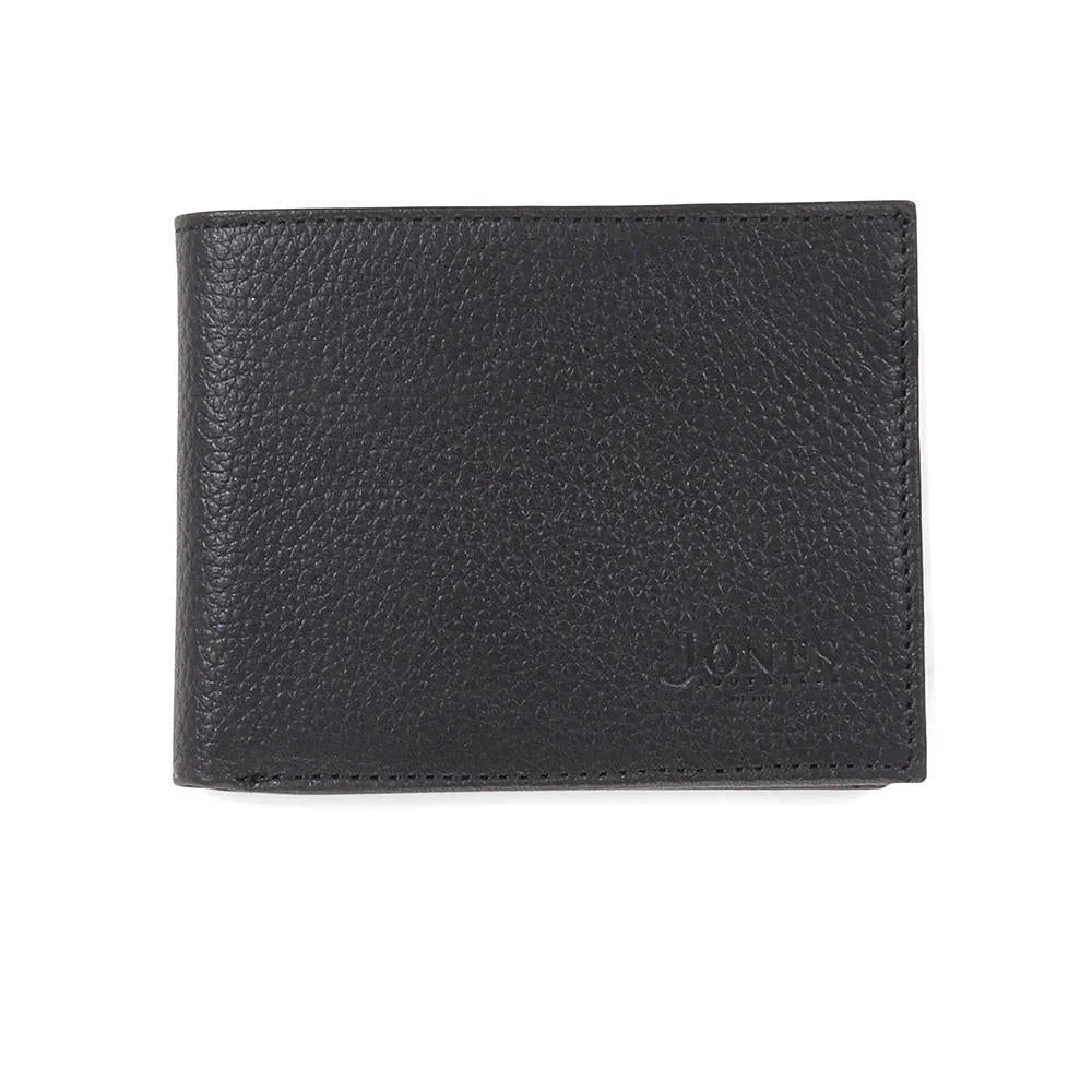 Leather Fold Over Wallet - WALLET1 / 323 792 - Black sold by Jones Bootmaker