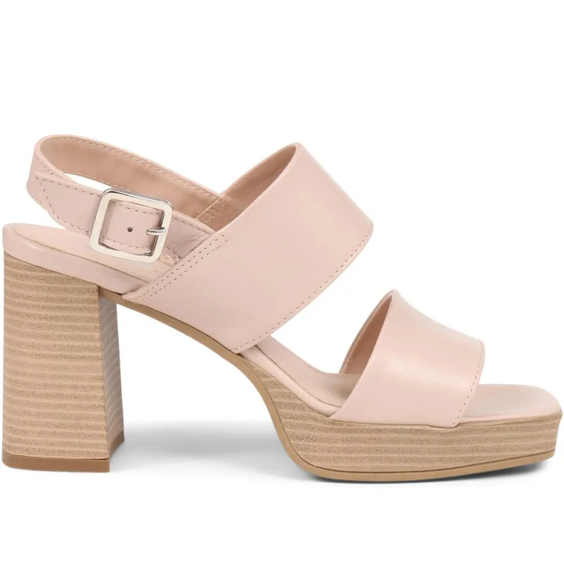 Diona Leather Platform Sandals - DIONA / 323 736 - Nude sold by Jones Bootmaker