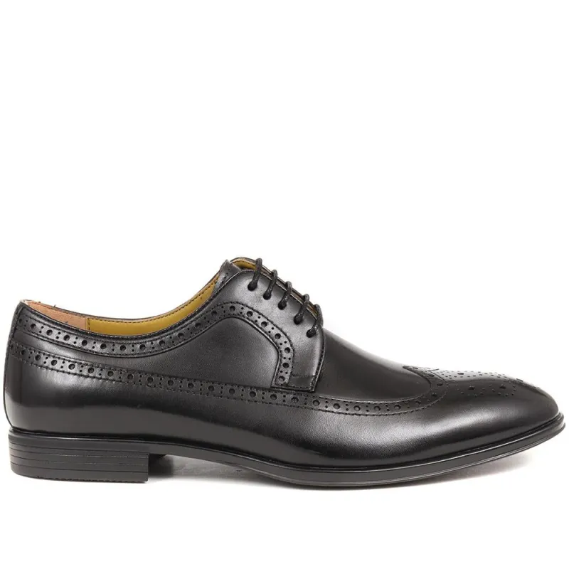 Macclesfield Leather Derby Shoes - MACCLESFIELD / 323 638 - Black sold by Jones Bootmaker