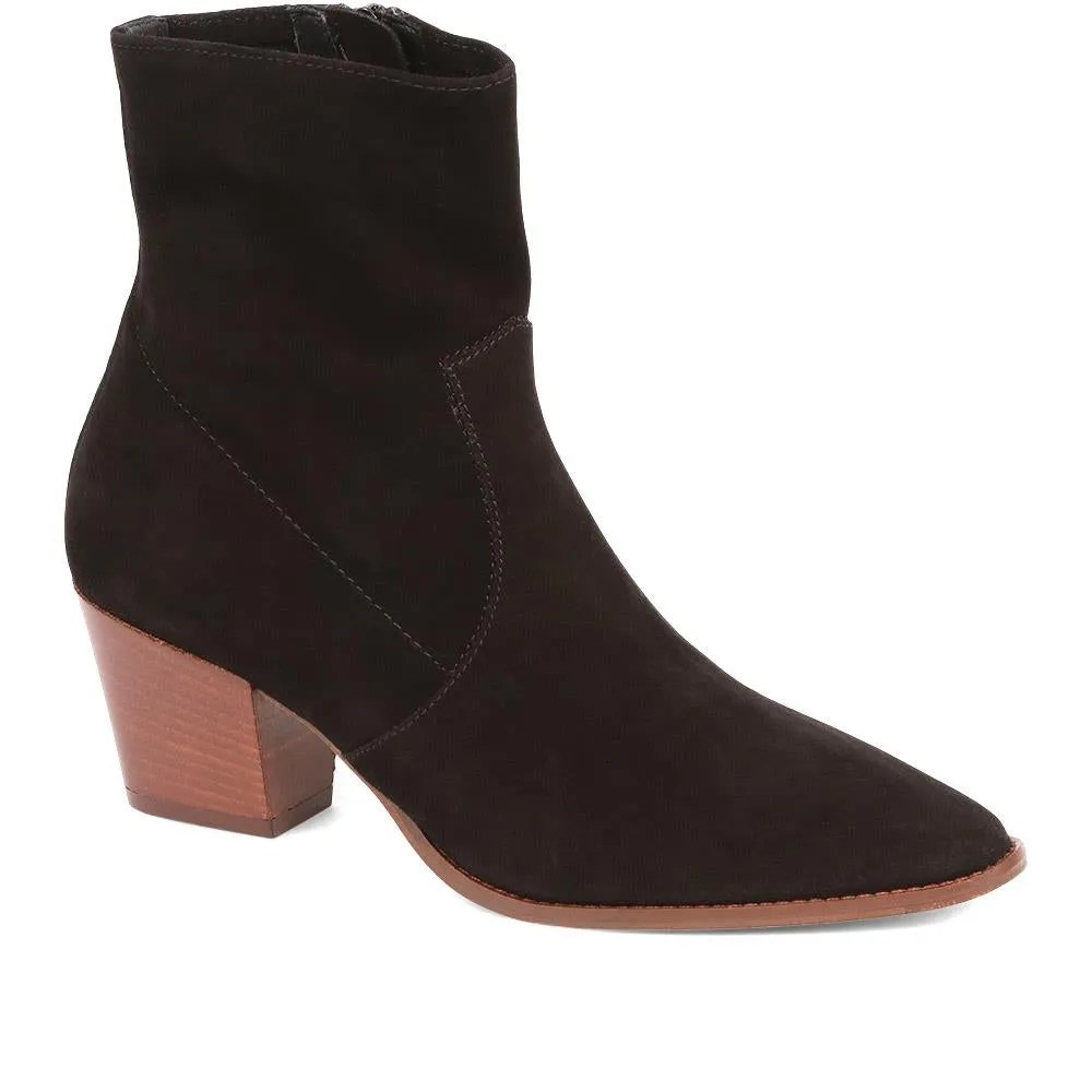 Kallie Suede Heeled Ankle Boots - KALLIE / 323 637 - Black sold by Jones Bootmaker product image thumbnail 2