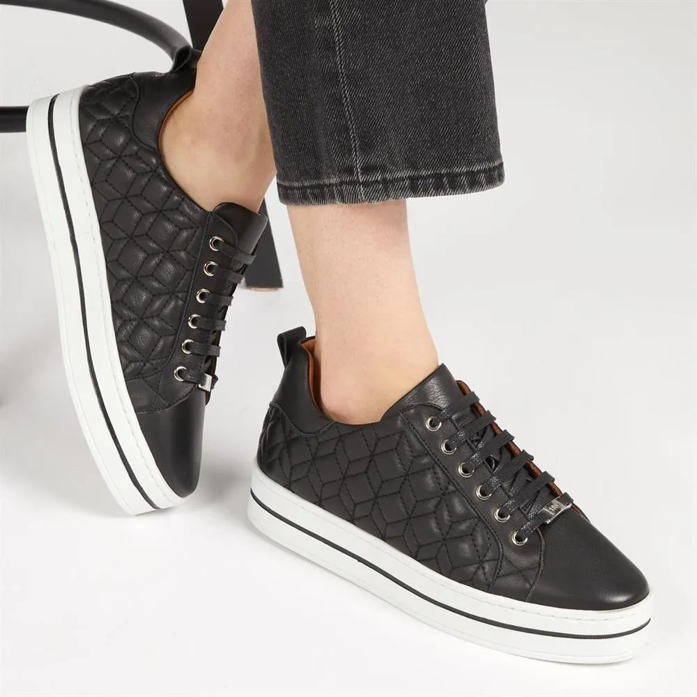 Alexandrite Leather Quilted Trainers - ALEXANDRITE / 323 645 - Black sold by Jones Bootmaker product image thumbnail 5