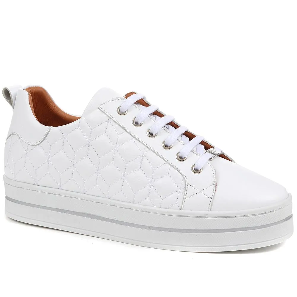 Alexandrite Leather Quilted Trainers - ALEXANDRITE / 323 645 - White sold by Jones Bootmaker product image thumbnail 2