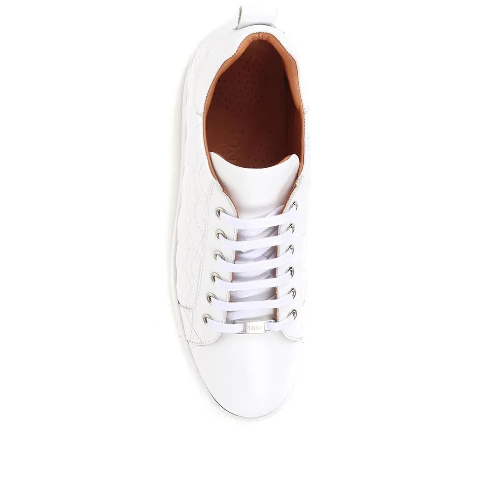 Alexandrite Leather Quilted Trainers - ALEXANDRITE / 323 645 - White sold by Jones Bootmaker product image thumbnail 4