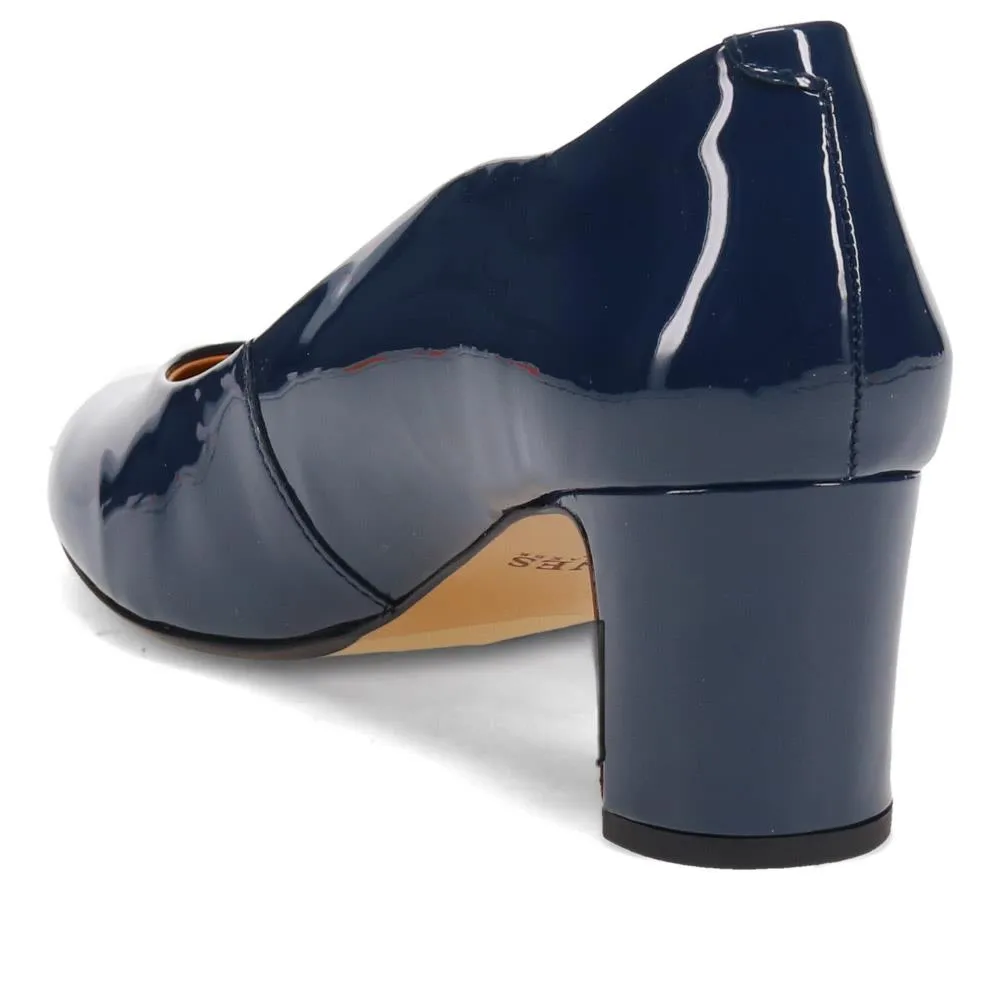 Zoey Leather Court Shoes - ZOEY / 323 597 - Navy Patent sold by Jones Bootmaker product image thumbnail 3