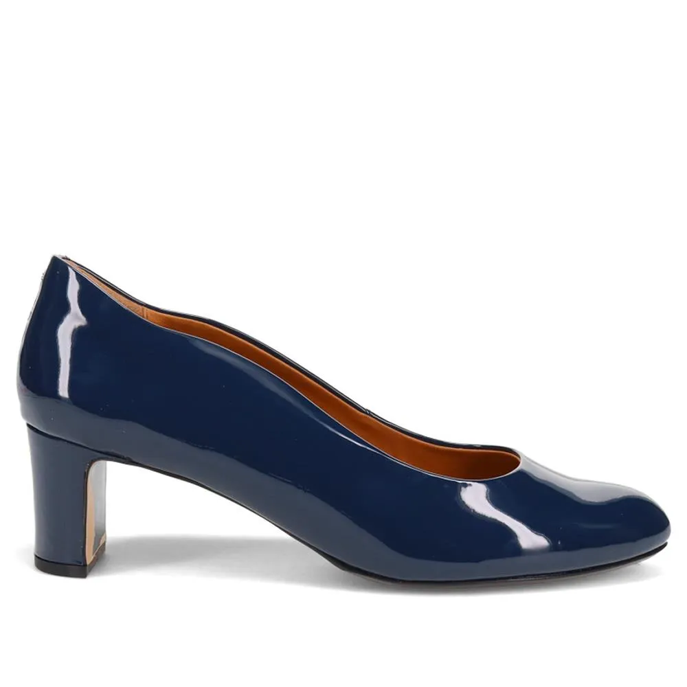 Zoey Leather Court Shoes - ZOEY / 323 597 - Navy Patent sold by Jones Bootmaker