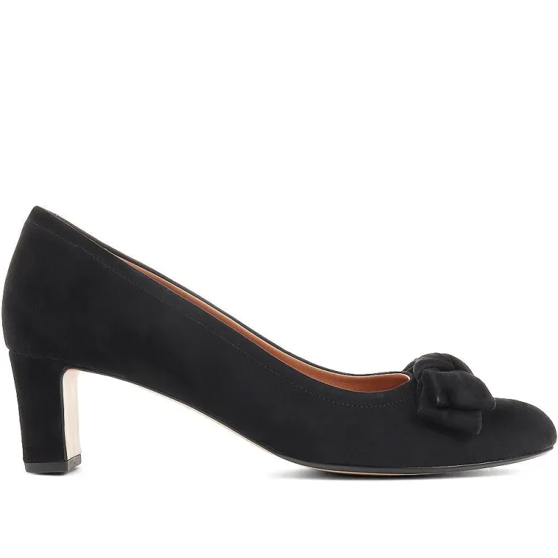 Zelda Bow Detail Court Shoes - ZELDA / 323 596 - Black sold by Jones Bootmaker