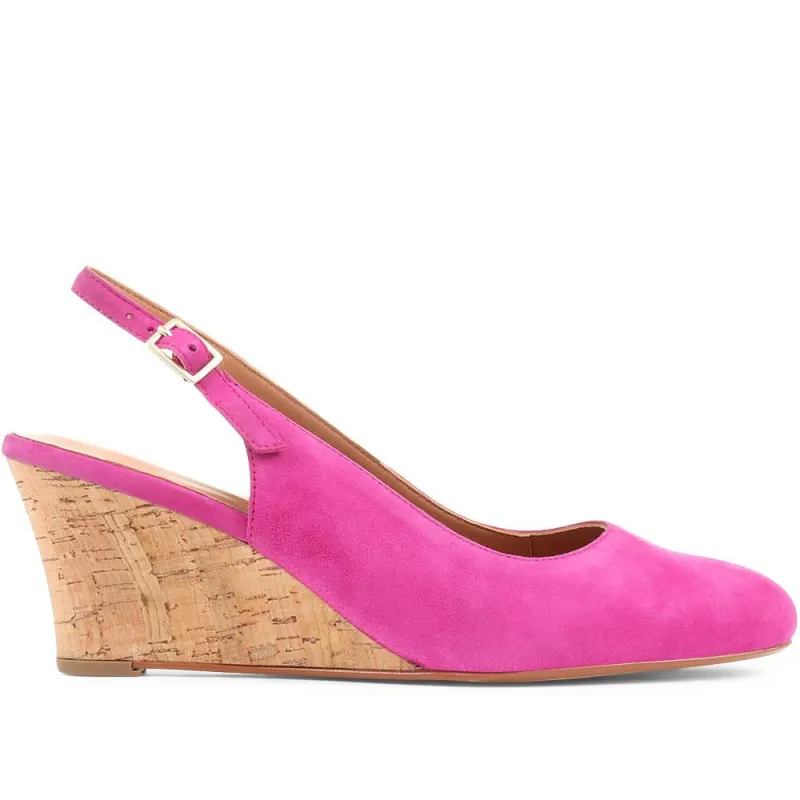Zahra Leather Wedges - ZAHRA / 323 567 - Hot Pink sold by Jones Bootmaker