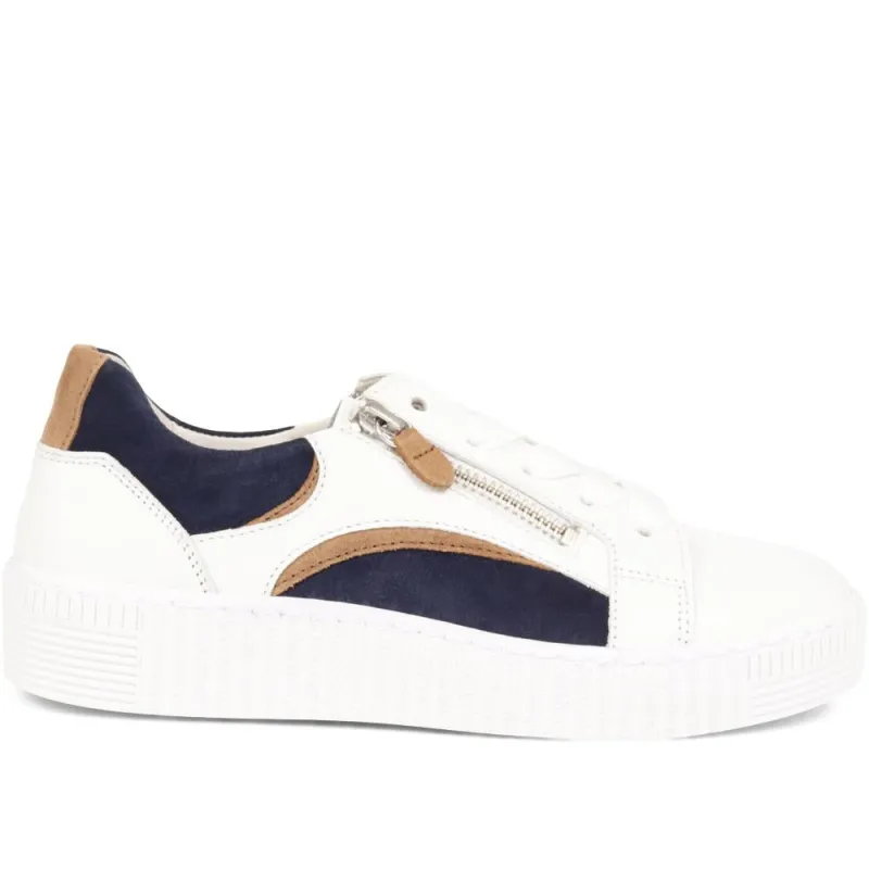 Wemo Gabor Lace-Up Leather Trainers - GAB37517 / 323 536 - White Multi sold by Jones Bootmaker