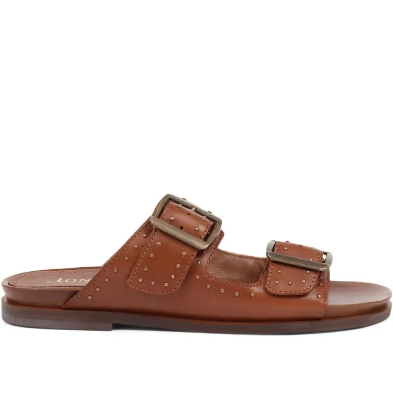 Eugenia Double Buckle Mules - EUGENIA / 323 391 - Tan sold by Jones Bootmaker