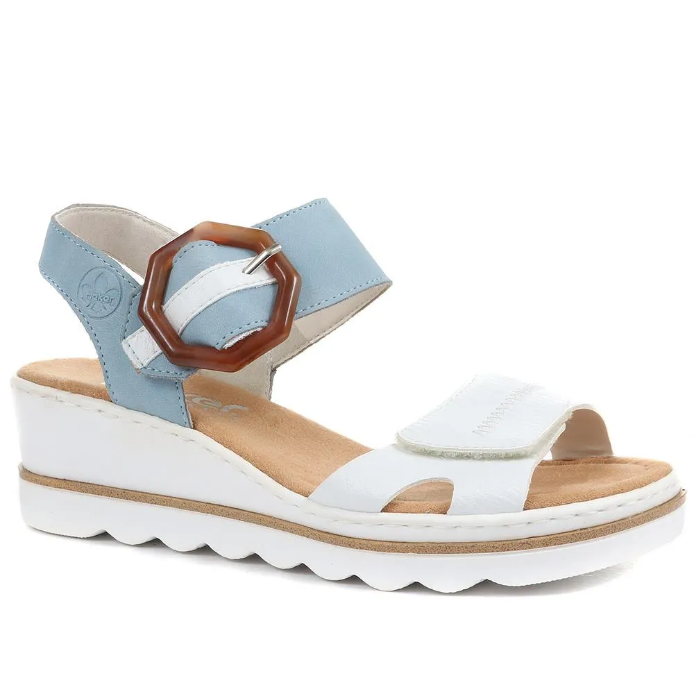 Dual-Fitting Wedge Sandals - RKR33521 / 319 715 - White-Blue sold by Jones Bootmaker product image thumbnail 2
