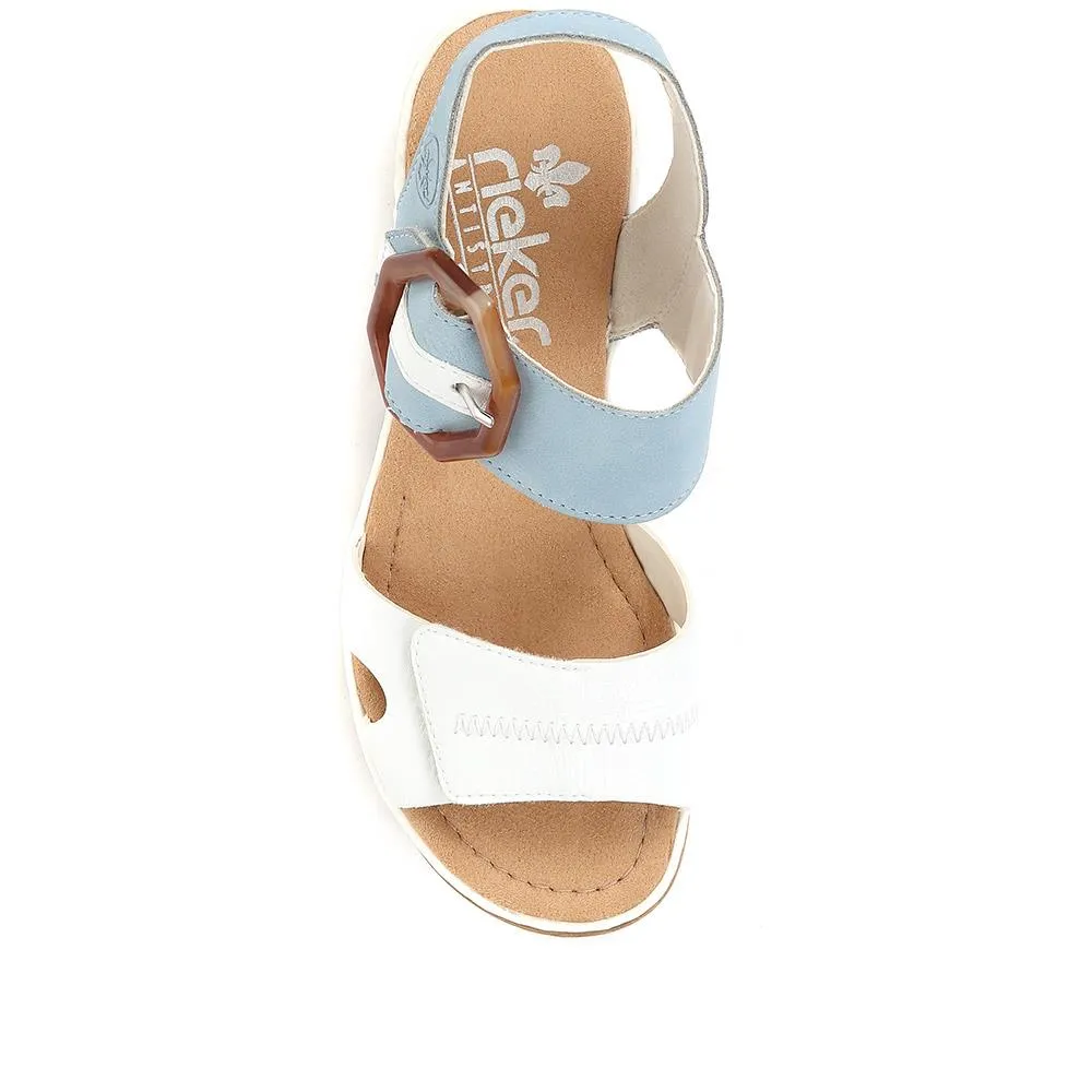 Dual-Fitting Wedge Sandals - RKR33521 / 319 715 - White-Blue sold by Jones Bootmaker product image thumbnail 4