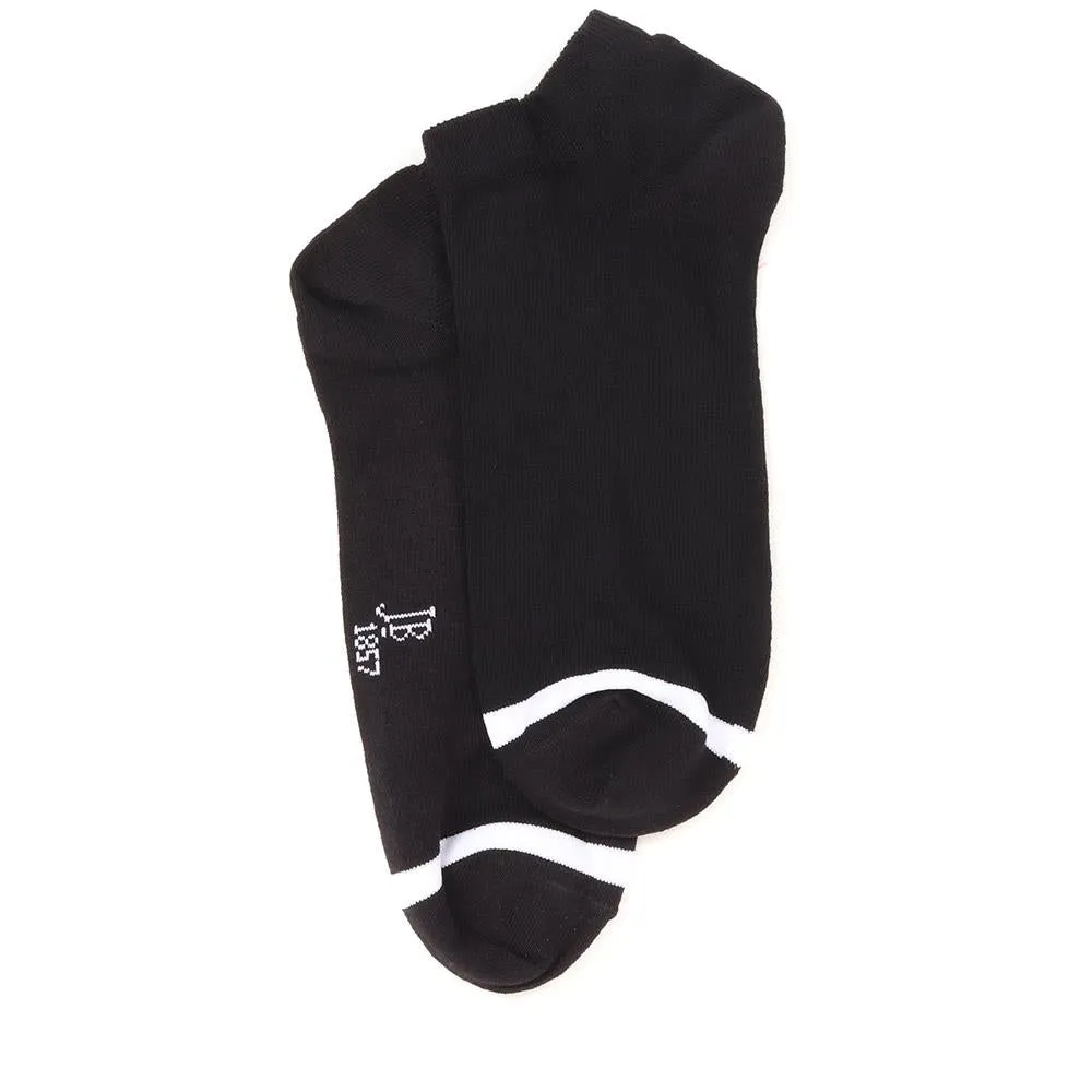 3 Pack Cotton Ankle Socks - EKIN36504 / 323 137 - Black-White sold by Jones Bootmaker