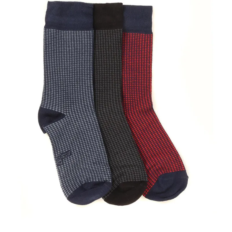 3 Pack Dogtooth Cotton Socks - EKIN36502 / 323 135 - Multi sold by Jones Bootmaker
