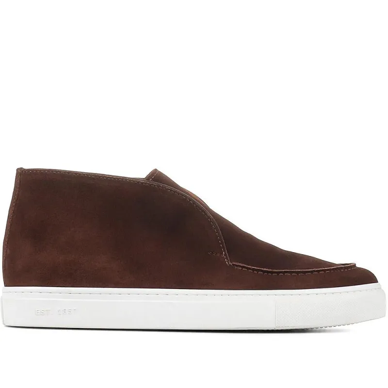 Sedgefield Suede Slip-On Trainers - SEDGEFIELD / 323 097 - Dark Brown sold by Jones Bootmaker