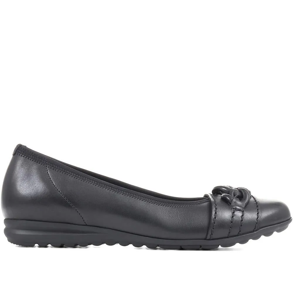 Scene Gabor Leather Ballet Flats - GAB36541 / 323 035 - Black sold by Jones Bootmaker
