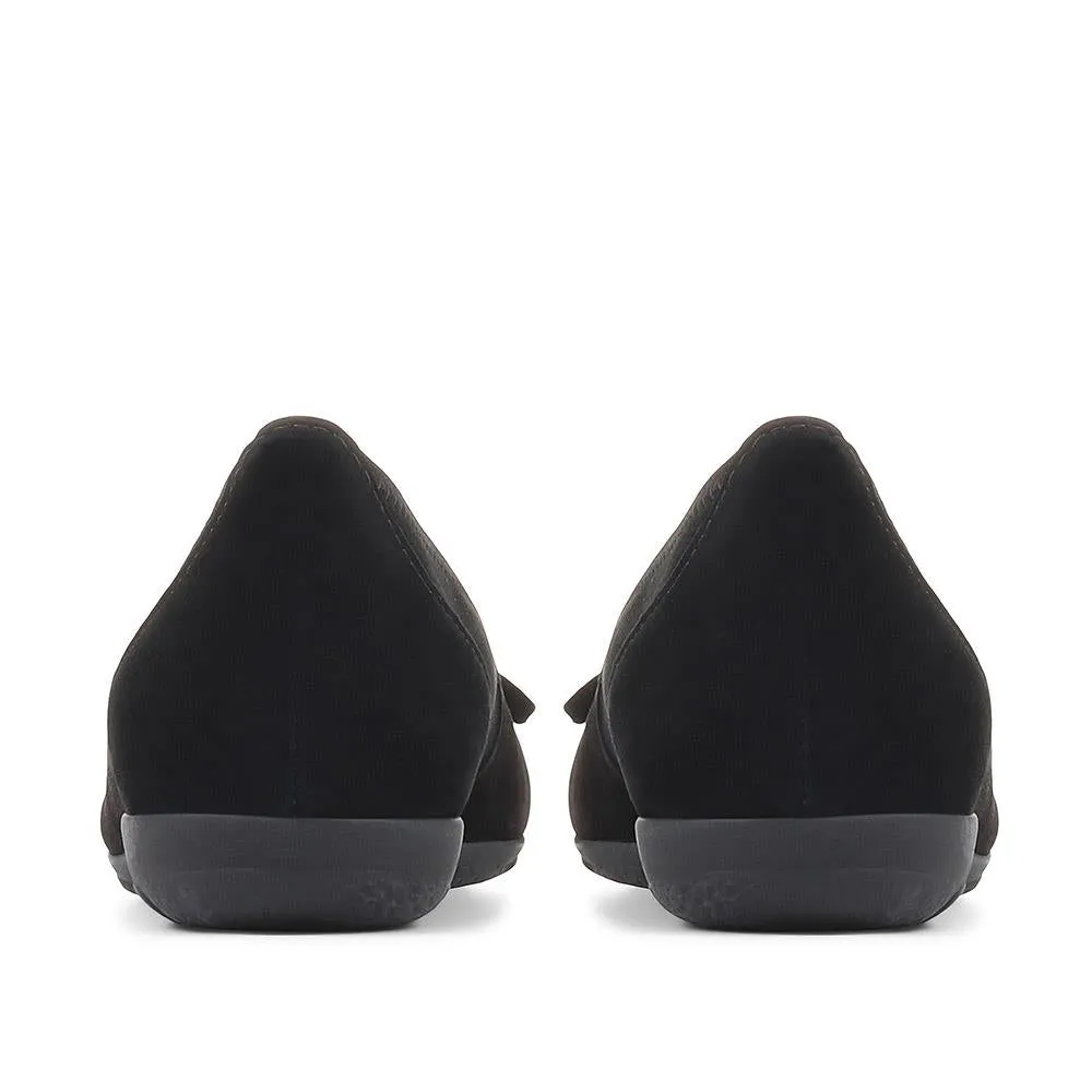 Ring Leather Ballet Pumps - GAB36539 / 323 033 - Black Suede sold by Jones Bootmaker product image thumbnail 3