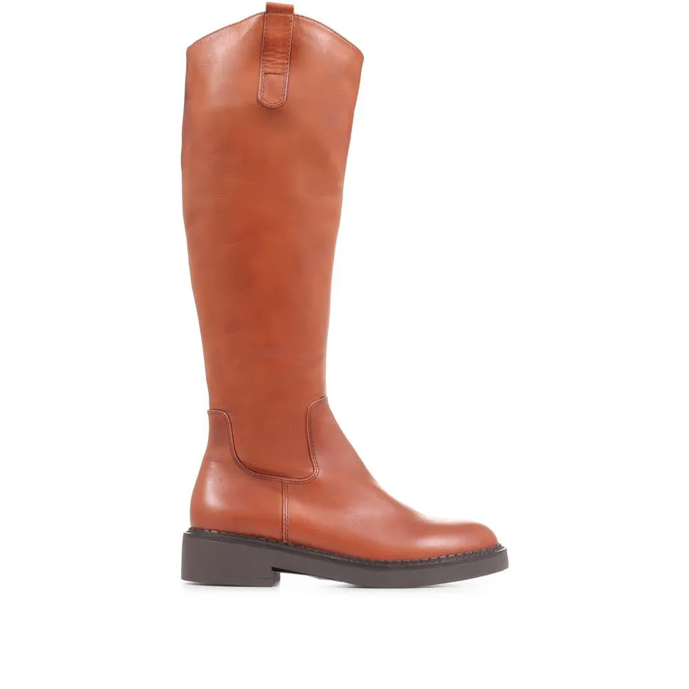 Sebastiana Leather Knee High Boots - SEBASTIANA / 322 840 - Tan sold by Jones Bootmaker