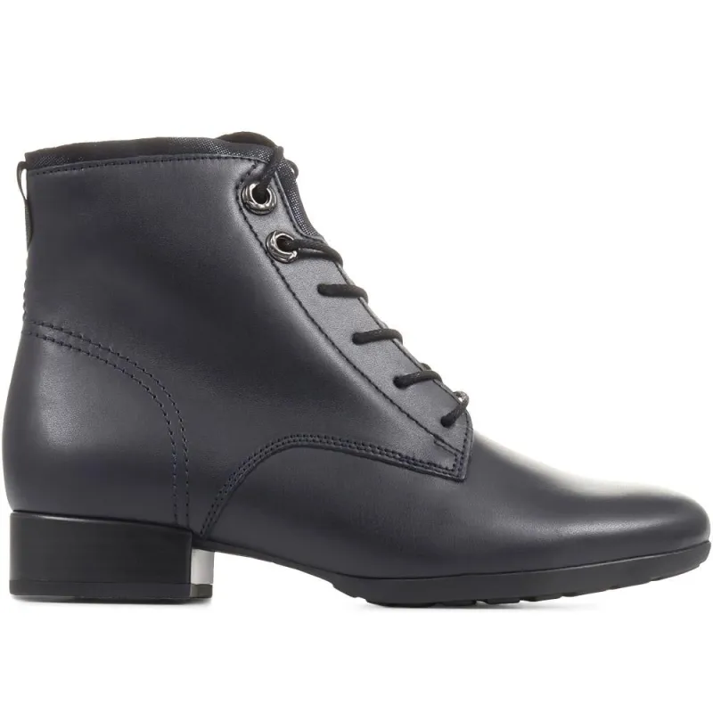 Boat Block-Heeled Ankle Boots - GAB36532 / 322 830 - Navy sold by Jones Bootmaker