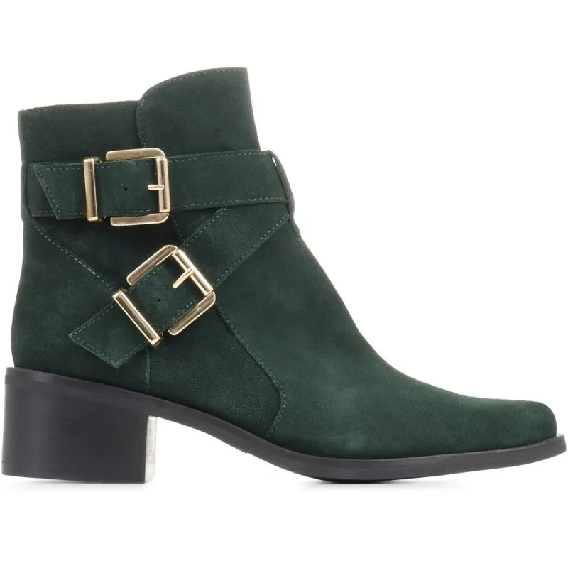 Ida Heeled Ankle Boots - IDA / 322 810 - Dark Olive sold by Jones Bootmaker