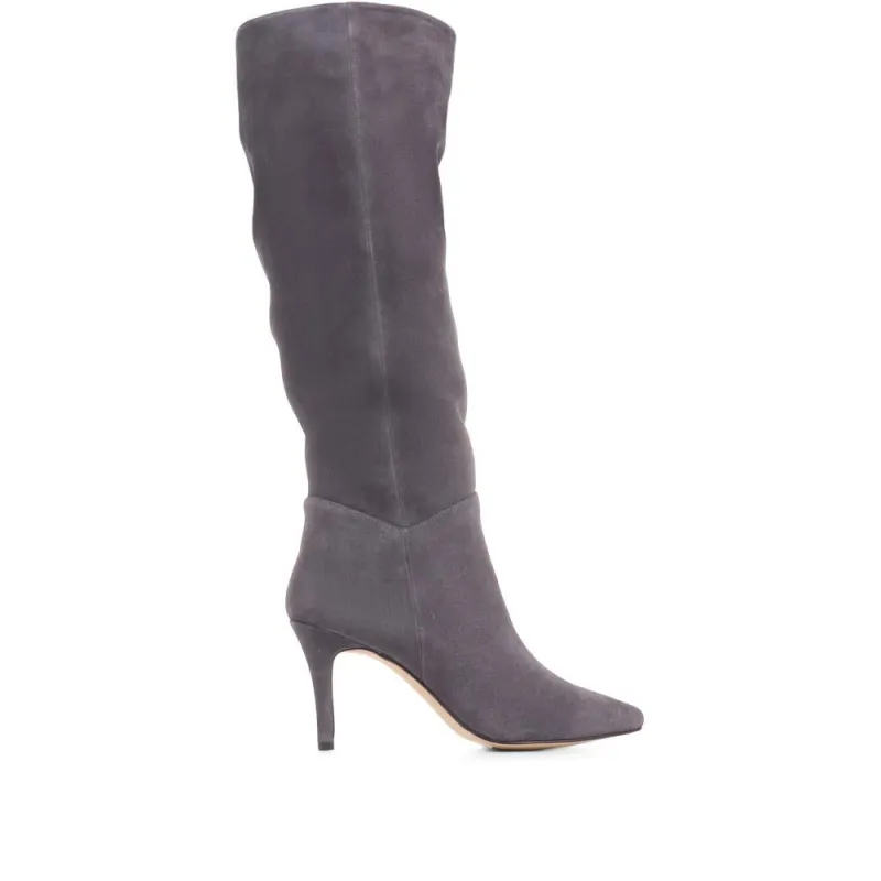 Luz Stiletto Knee High Boots - LUZ / 322 778 - Grey sold by Jones Bootmaker