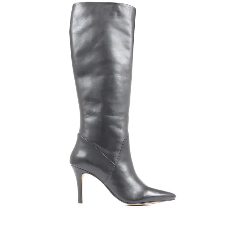 Leilani Knee High Stiletto Boots - LEILANI / 322 780 - Black sold by Jones Bootmaker