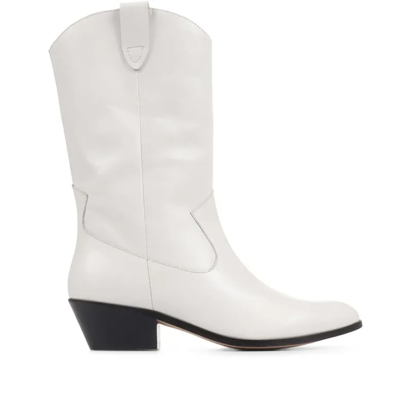 Lala Leather Western Boots - LALA / 322 779 - White sold by Jones Bootmaker
