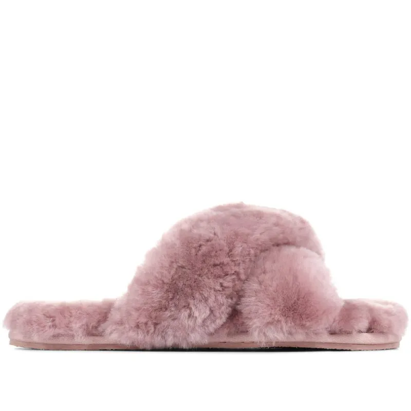Dory Sheepskin Slippers - DORY / 322 761 - Dusky Pink sold by Jones Bootmaker