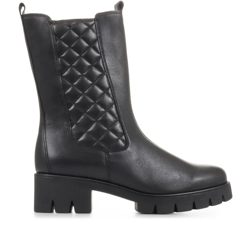 Bethany Quilted Tall Chelsea Boots - GAB36507 / 322 690 - Black sold by Jones Bootmaker