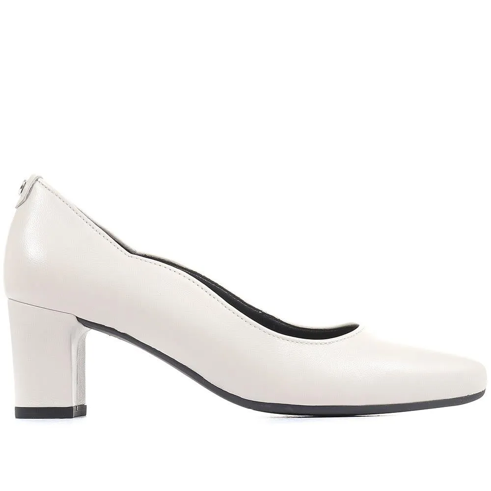 Tanfield Heeled Court Shoes - GAB35544 / 322 514 - White sold by Jones Bootmaker