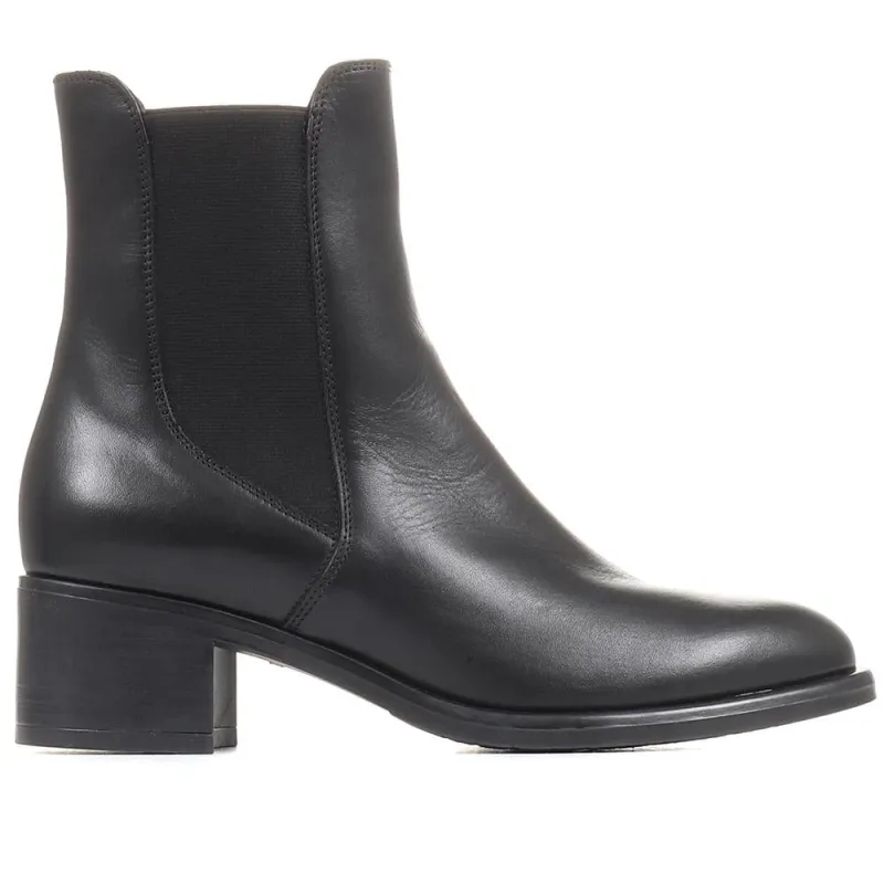 Doria Heeled Leather Chelsea Boots - DORIA / 322 365 - Black sold by Jones Bootmaker