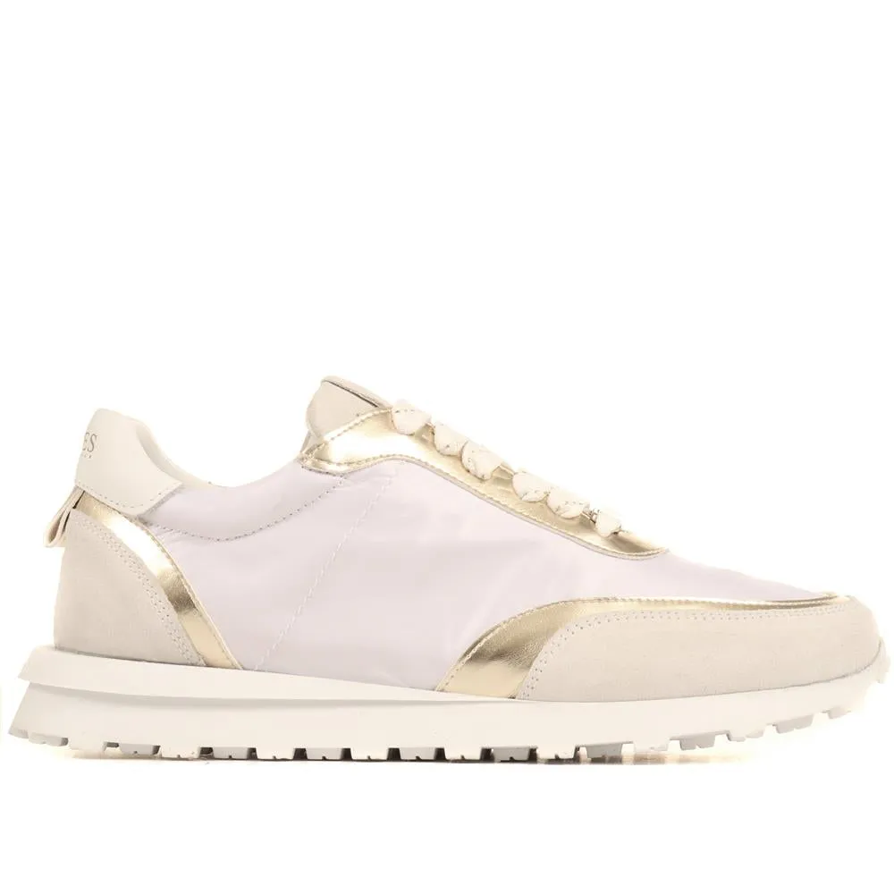Ellisa Lace-Up Trainers - ELLISA / 322 290 - White-Gold sold by Jones Bootmaker