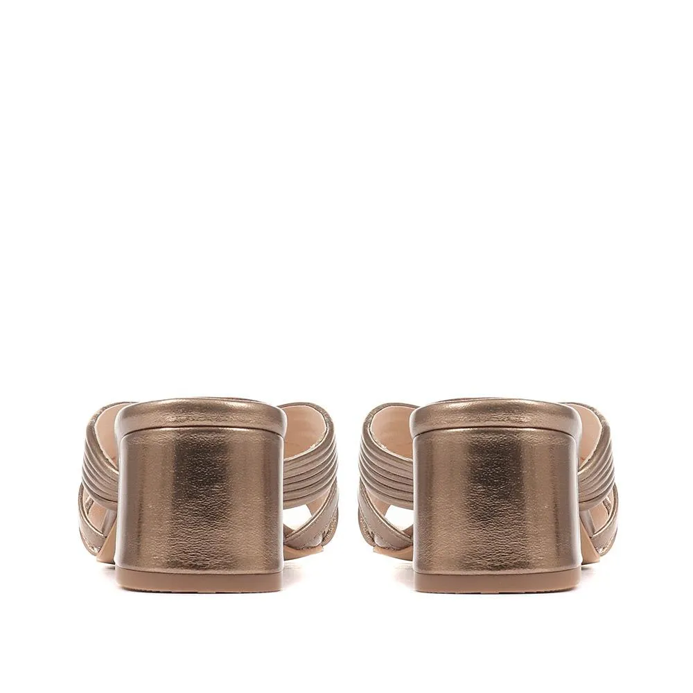 Larinda Block Heel leather Mules - LARINDA / 322 281 - Bronze sold by Jones Bootmaker product image thumbnail 3