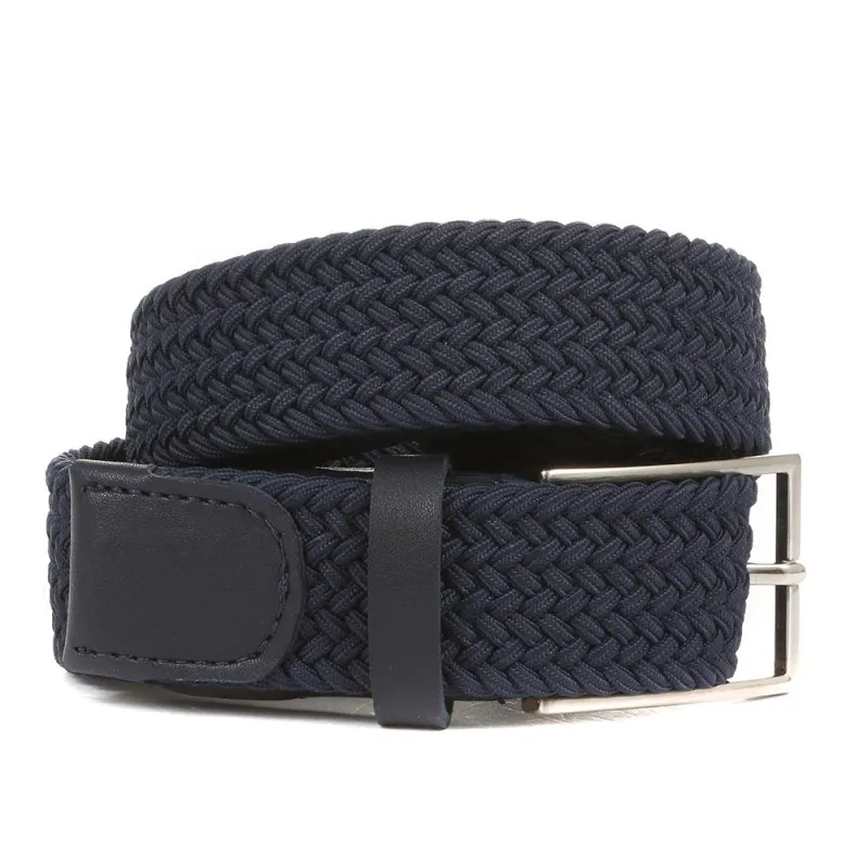Upton Park Men's Braided Belt - UPTONPARK / 321 983 - Navy sold by Jones Bootmaker