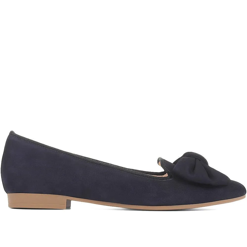 Cardy Leather Ballerina Pumps - GAB35518 / 321 576 - Navy sold by Jones Bootmaker