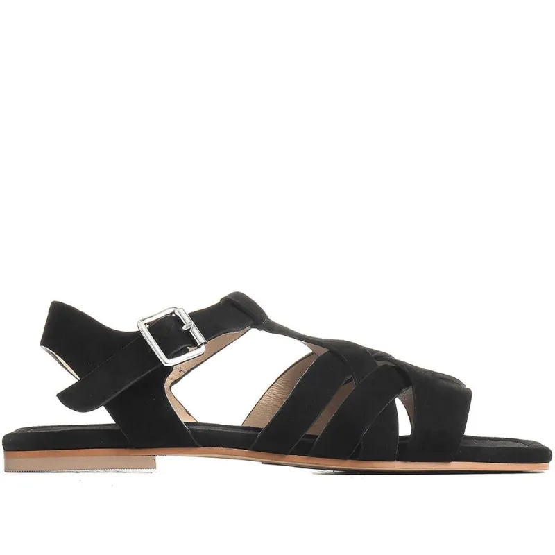 Lyla Flat Sandals - LYLA / 321 572 - Black sold by Jones Bootmaker