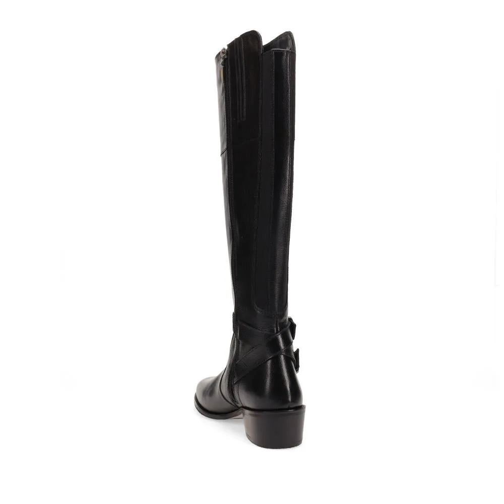 Phoebe Wide Calf Fit Leather Knee Boots - PHOEBEW / 320 896 - Black sold by Jones Bootmaker product image thumbnail 3