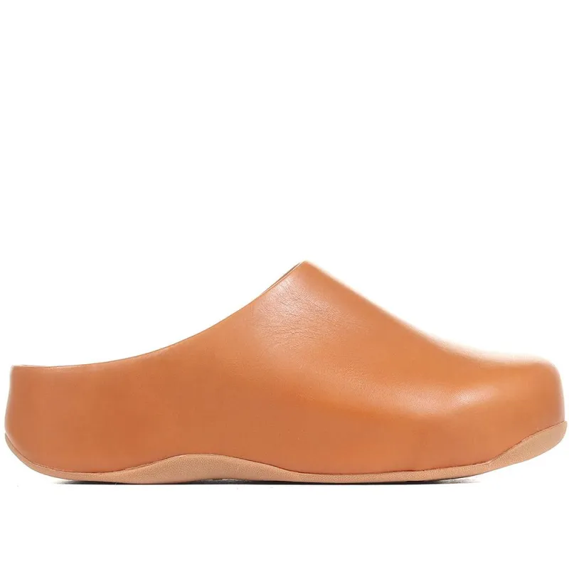 Shuv Leather Mule Clogs - FITF34505 / 320 527 - Light Tan made by Fitflop