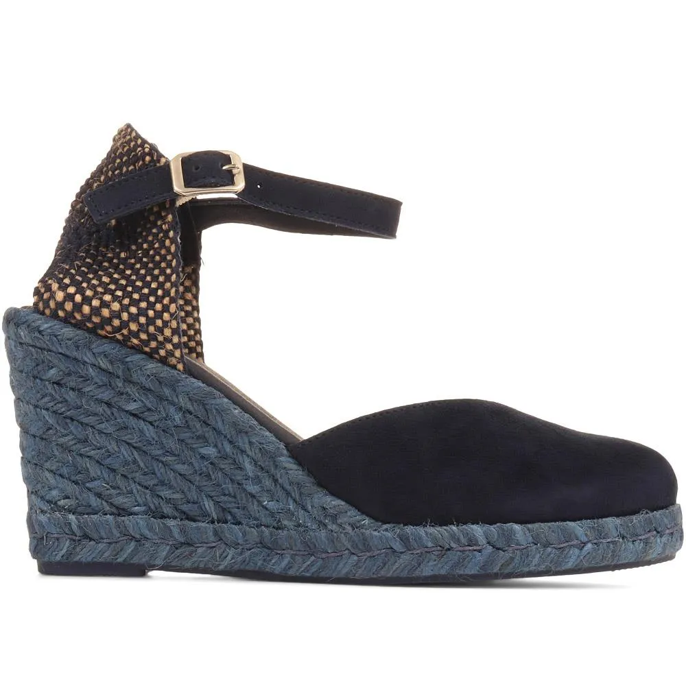 Arabella Wedge Sandals - ARABELLA / 320 169 - Navy Suede sold by Jones Bootmaker