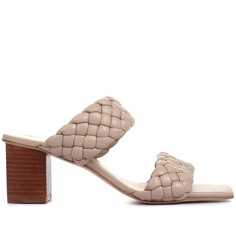 Monte Carlo Block Heeled Mules - MONTECARLO / 319 934 - Taupe sold by Jones Bootmaker