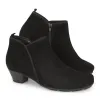 Trudy Wide Fit Leather Ankle Boots - GAB28511 / 313 151 - Black Suede sold by Jones Bootmaker