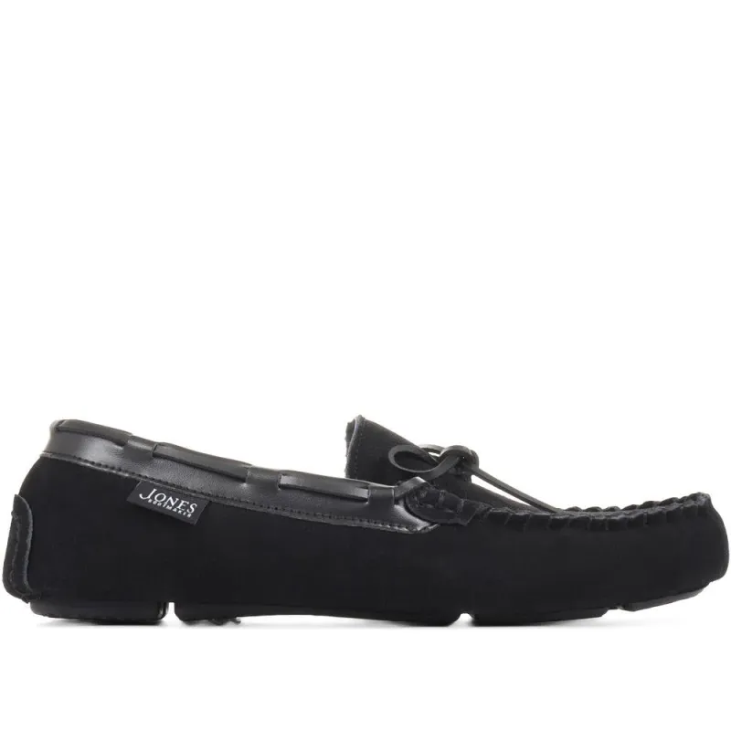 Dallas Sheepskin Lined Slippers - DALLAS / 319 283 - Black sold by Jones Bootmaker