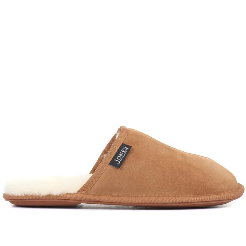 Men's Sheepskin Lined Slippers - DALBY / 319 282 - Chestnut sold by Jones Bootmaker