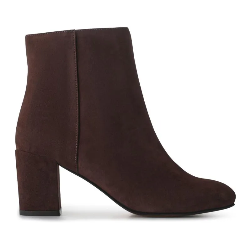 Neptune Heeled Ankle Boots - NEPTUNE3 / 319 206 - Chocolate Suede sold by Jones Bootmaker