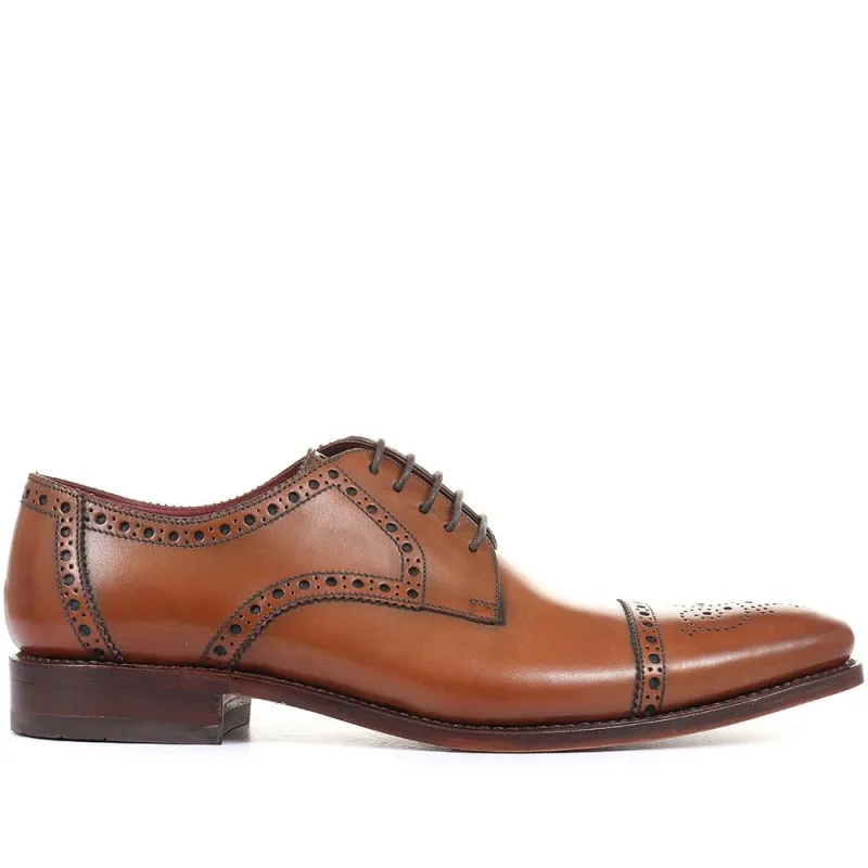 Foley Calf Leather Derby Brogue - FOLEY / 27254229 - Brown-Beige sold by Jones Bootmaker