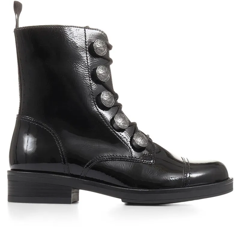 Lady Leather Biker Boots - GAB30567 / 316 645 - Black Patent sold by Jones Bootmaker
