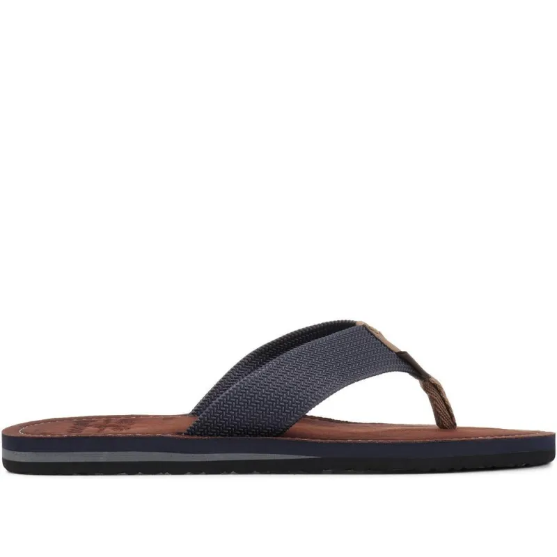 Toeman Toe Post Sandals - BARBR29518 / 314 267 - Navy sold by Jones Bootmaker